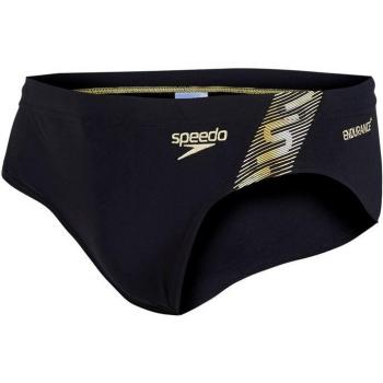 Speedo Men 's Monogram Brief – Negro/Global Oro, Tamaño 28/7 cm