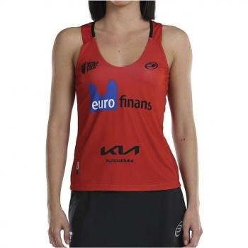 Camiseta para Mujer sin Mangas Bullpadel Delfi Brea Pádel Rojo Oscuro