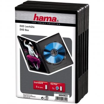 Hama - DVD-ROM Jewel Case, Pack - 5, Black , Negro