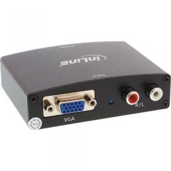Convertidor VGA y Audio a HDMI con entrada VGA y RCA estéreo, salida HDMI