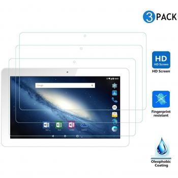3 packs x ELTD Prima Borrar protectores de pantalla para YUNTAB K107 10.1, HD Clear