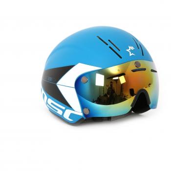 MSC Bikes Aero Casco de Ciclismo, Azul, S/M