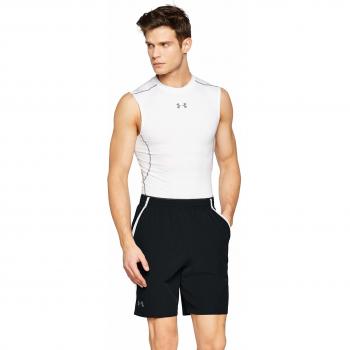 Shorts Under Armour Qualifier WG Perf Hombre Negro, cortos de 4-Way-Stretch, transpirables y con tecnología Anti-Odor