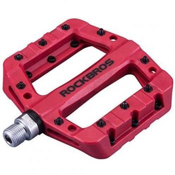 ROCKBROS Pedales Bicicleta de Nylon, para MTB BMX Bicicleta Carretera Gran Plataforma Antideslizante Ligeros, 9/16 Pulgadas