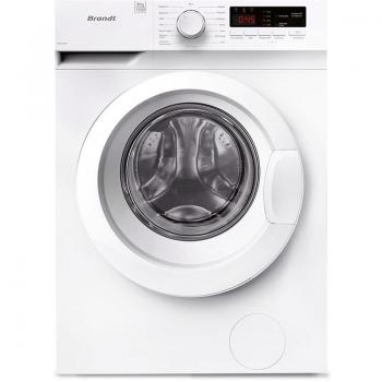 Lavadora Brandt WFB180WP de carga frontal con capacidad de 8kg, velocidad de centrifugado de 1400rpm y clasificación energética E para instalación libre