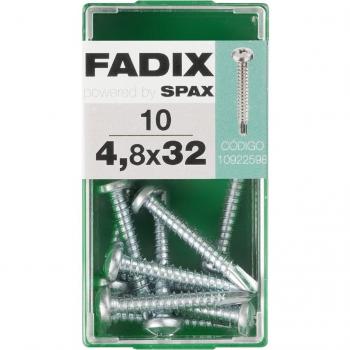 FADIX - Tornillos Autotaladrantes de Cabeza Redonda para Chapa 4.8x32 mm, Caja de 10 Unidades
