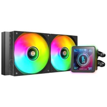 Refrigeración Líquida AIO Mars Gaming ML-VisionPro240, TDP 500W, 2x Ventiladores ARGB 120mm, Pantalla LCD IPS 4” Extraíble y Magnética, Negro