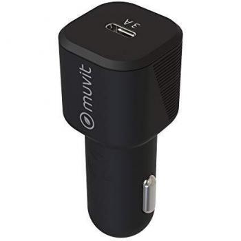 muvit for change Cargador Coche Tipo C PD 18W Negro