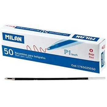 Milan-Caja 50 Recambios Para Bolígrafo P1 Touch y 4 Bolígrafos P1 Touch de Regalo