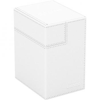 Ultimate Guard Flip'n'Tray 133+ Xenoskin Blanco - Caja para cartas, capacidad para 133 cartas en fundas, material Xenoskin de alta calidad, diseño flip-top, incluye un compartimento adicional para dados o contadores