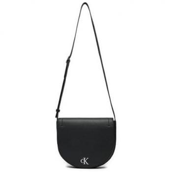 Calvin Klein Jeans Minimal Monogram Adjustable Strap Shoulder Bag, Female, Black, Size: ONE SIZE, Magnet Closure
