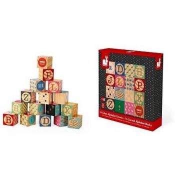 Janod Kubix 16 Wooden Alphabet Blocks