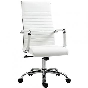 Vinsetto Silla de Oficina Giratoria Ergonómica Basculante con Altura Ajustable, Reposabrazos Tapizado en Piel Sintética, Dimensiones 54x62x104-114 cm