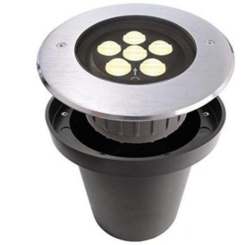 Luz de suelo empotrable LED 11,9W asimétrica IP67 color plata