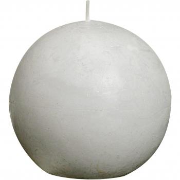 Bolsius - Vela de bola de parafina, rústica, color blanco