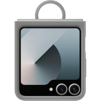 Funda de Silicona Gris Samsung para Galaxy Z Flip6 con anillo