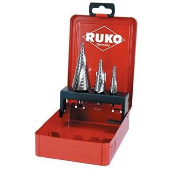 Ruko 101026E Juego de 3 Brocas escalonadas HSS Co 5