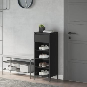Zapatero negro de madera multicapa 40x36x105 cm