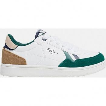 Pepe Jeans - Zapatillas deportivas de niño con detalles en ante, modelo Player Classic Blanco