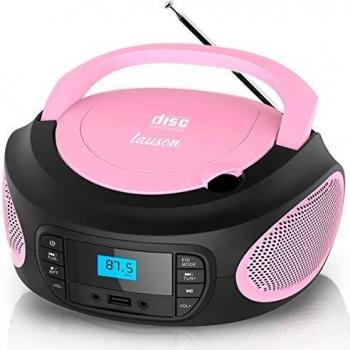 Lauson LLB995 Reproductor CD Portátil con Radio FM Digital y Pantalla LCD | Boombox con Lector USB para Reproducir Música MP3 | CD Player con Salida de Auriculares y Altavoces Incorporados