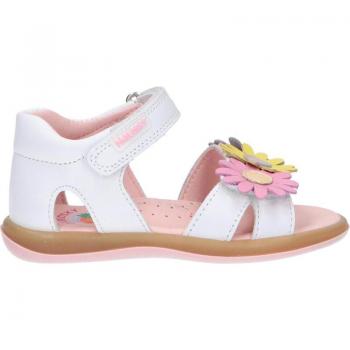Sandalias de Niña PABLOSKY 143000 BLANC con velcro, planas, color blanco