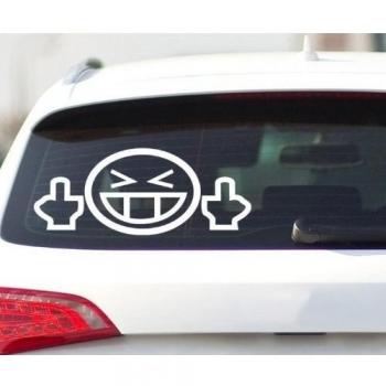 Smiley Pegatina para el coche, Sinvergüenza Pegatina Coche Bici Diseño Etiqueta Tatuaje Pegatina 2H DE 325 - 20cm