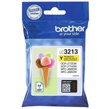 Brother LC3213Y Cartucho de tinta amarillo original para las impresoras DCPJ572DW, MFCJ491DW, MFCJ497DW,MFCJ890DW y MFCJ895DW duración estimada hasta 400 páginas