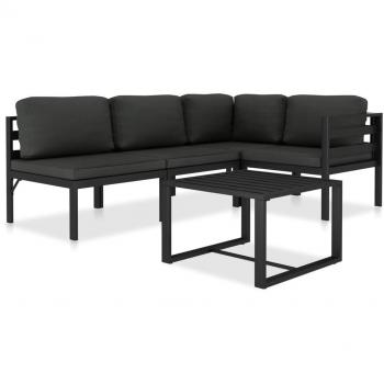 5-Piece Anthracite Aluminum Garden Lounge Set with Cushions