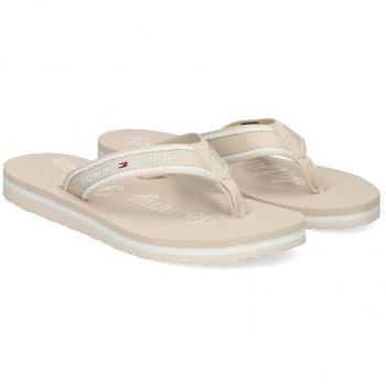 Tommy Hilfiger FW0FW08013 Sandalias Chancletas Mujer Beige