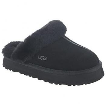 UGG Women's Disquette Black Sheepskin Slippers, Size 9 (EU 40)