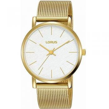 Lorus Woman Womens Analogue Quartz Watch with Stainless Steel Gold Plated Bracelet RG206QX9