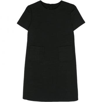 Emporio Armani Women's Short Crewneck Dress in Black, Size 46, E3NA1SF9920999
