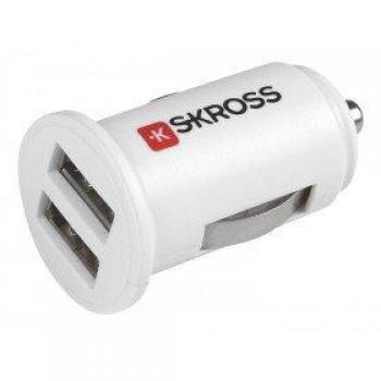 Skross Cargador USB Doble Enano para el Coche blíster Blanco