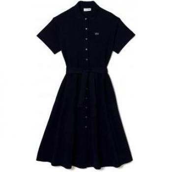 Vestido Piqué con Cinturón Marino Lacoste para Mujer