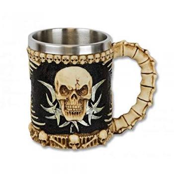 Jarra de cerveza decorativa Caballeros Templarios, fabricada en resina y acero, tamaño 12 cm