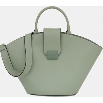 Capazo XL Lucia en verde menta con detalles de cuero - Edición limitada