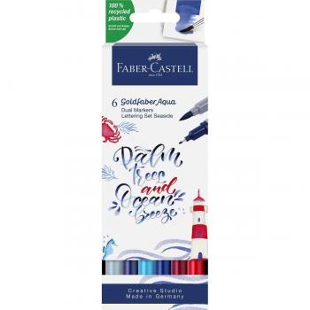 Estuche 6 Rotuladores Doble Punta Acualerable GoldFaber Aqua Dual Marker Faber-Castell Multicolor