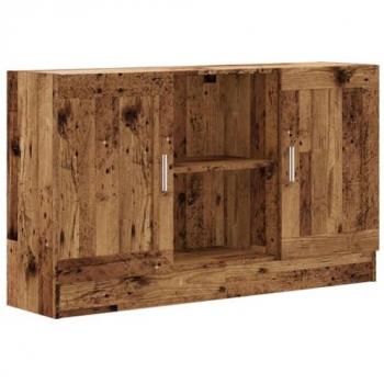 Aparador de madera ingeniería envejecida negro 120x30,5x70 cm