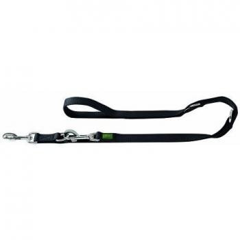 Correa para perros HUNTER Vario Basic ajustable en color negro - 200 cm de longitud x 15 mm de ancho
