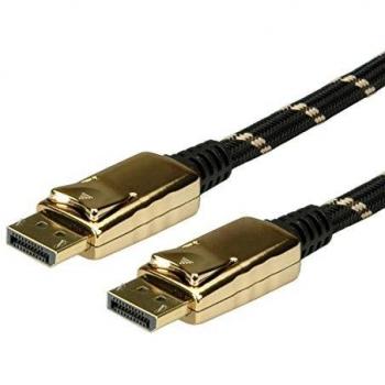 Cable DisplayPort Roline 11.04.5644 de 1 metro en color Negro con conectores Oro