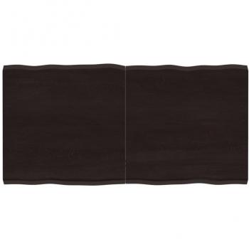 Tablero de mesa de madera tratada con borde vivo marrón 120x60x(2-4) cm