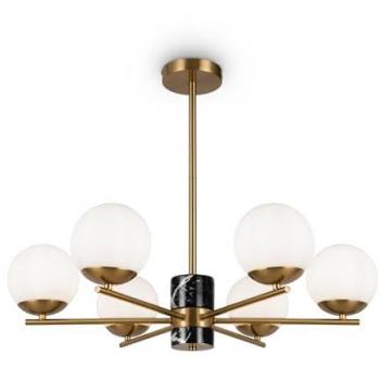 Lámpara Colgante Moderna Marble de Metal y Mármol, 6 Luces E27 60W