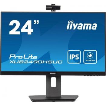 Iiyama ProLite XUB2490HSUC-B5 23.8 Full HD IPS LED Monitor with Webcam, Flicker-Free, Black