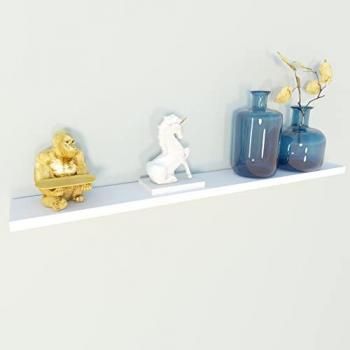 Estante Pared Ajustable Henor de Madera FSC® Blanco 110 x 15 x 2.5 cm, Carga hasta 30 kg