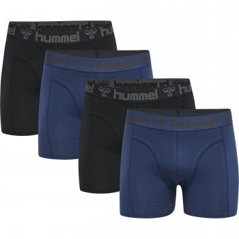 Hummel Marston Men's Boxer Shorts - 4-Pack (Black/Insignia Blue)