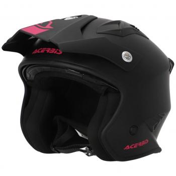 Acerbis Casco Jet Aria 2023 Solid Negro-Rosa