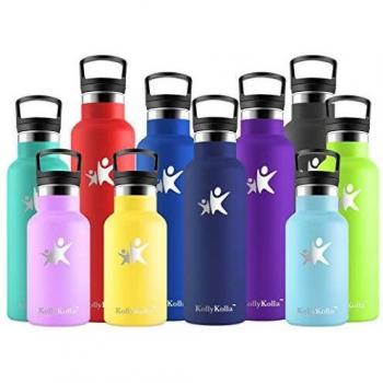 KollyKolla Botella de Agua Acero Inoxidable, Termo Sin BPA Ecológica Reutilizables, Botellas Termica con Pajita y Filtro, Water Bottle para Niños Deporte, Oficina, Yoga,