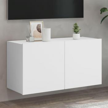 Mueble para TV de pared vidaXL, dimensiones 80x30x41 cm, color blanco, diseño moderno para salón
