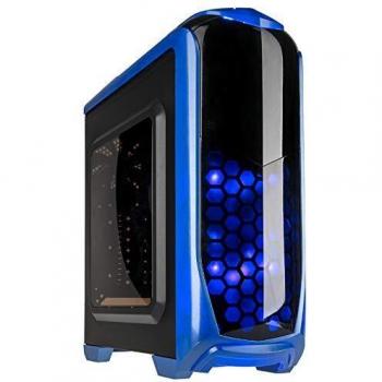 Nitro Concepts Kolink Aviator Midi-Tower Caja para computadora - Cuerpo de Acero - Parte Delantera de plástico - Ventana - LED - 7 Ranuras de expansión - Azul