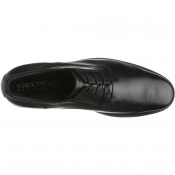 Geox Dublin Men's Black Smooth Leather Moccasin Shoes